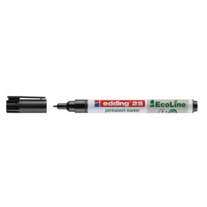 edding 25 EcoLine Permanent Marker Bullet Tip 1mm Line Black Pack 10 -