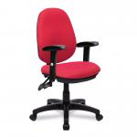 Nautilus Designs Java 200 Medium Back Twin Lever Fabric Operator Office Chair With Height Adjustable Arms Red - BCF/P505/RD/ADT 41348NA