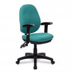 Nautilus Designs Java 200 Medium Back Twin Lever Fabric Operator Office Chair With Height Adjustable Arms Green - BCF/P505/GN/ADT 41355NA
