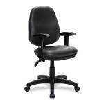 Nautilus Designs Java 200 Medium Back Twin Lever Vinyl Operator Office Chair With Height Adjustable Arms Black - BCF/P505/BKVADT 41369NA