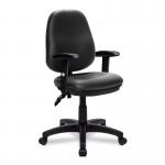 Nautilus Designs Java 200 Medium Back Twin Lever Vinyl Operator Office Chair With Height Adjustable Arms Black - BCFP505BKVADT 41369NA