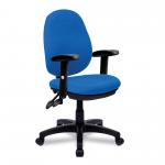 Nautilus Designs Java 300 Medium Back Synchronous Triple Lever Fabric Operator Office Chair With Height Adjustable Arms Blue - BCF/P606/BL/ADT 41397NA