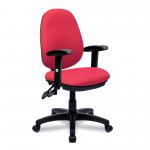 Nautilus Designs Java 300 Medium Back Synchronous Triple Lever Fabric Operator Office Chair With Height Adjustable Arms Red - BCF/P606/RD/ADT 41404NA