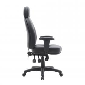 Nautilus Designs Avon High Back 24 Hour Triple Lever Fabric Operator Office Chair With Height Adjustable Arms Black - BCF/R373/BK 41425NA