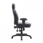 Nautilus Designs Avon High Back 24 Hour Triple Lever Bonded Leather Operator Office Chair With Height Adjustable Arms Black - BCL/R373/BK 41432NA