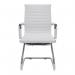 Nautilus Designs Aura Contemporary Medium Back Bonded Leather Executive Cantilever Visitor Chair With Fixed Arms White - BCL8003AVWH 41460NA