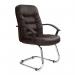 Nautilus Designs Fleet High Back Leather Faced Executive Cantilever Visitor Chair With Ruched Panel Detailing and Fixed Arms Black - DPA369AVL 41516NA