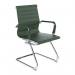 Nautilus Designs Aura Contemporary Medium Back Bonded Leather Executive Cantilever Visitor Chair With Fixed Arms Forest Green - BCL8003AVFGN 41551NA