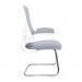 Nautilus Designs Luna Designer High Back Mesh Grey Cantilever Visitor Chair With Folding Arms and White ShellChrome Frame - BCML1302VWHGY 41621NA