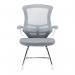 Nautilus Designs Luna Designer High Back Mesh Grey Cantilever Visitor Chair With Folding Arms and White ShellChrome Frame - BCML1302VWHGY 41621NA