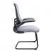 Nautilus Designs Luna Designer High Back Mesh Grey Cantilever Visitor Chair With Folding Arms and Black Shell/Frame - BCM/L1302V/GY 41628NA