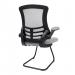 Nautilus Designs Luna Designer High Back Mesh Grey Cantilever Visitor Chair With Folding Arms and Black Shell/Frame - BCM/L1302V/GY 41628NA