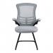 Nautilus Designs Luna Designer High Back Mesh Grey Cantilever Visitor Chair With Folding Arms and Black Shell/Frame - BCM/L1302V/GY 41628NA