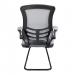 Nautilus Designs Luna Designer High Back Mesh Grey Cantilever Visitor Chair With Folding Arms and Black Shell/Frame - BCM/L1302V/GY 41628NA