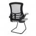 Nautilus Designs Luna Designer High Back Mesh Grey Cantilever Visitor Chair With Folding Arms and Black ShellFrame - BCML1302VGY 41628NA