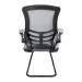 Nautilus Designs Luna Designer High Back Mesh Grey Cantilever Visitor Chair With Folding Arms and Black ShellFrame - BCML1302VGY 41628NA