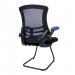 Nautilus Designs Luna Designer High Back Two Tone Mesh Cantilever Visitor Chair With Folding Arms and Black Shell Blue/Black - BCM/T1302V/BL 41635NA