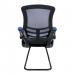 Nautilus Designs Luna Designer High Back Two Tone Mesh Cantilever Visitor Chair With Folding Arms and Black Shell Blue/Black - BCM/T1302V/BL 41635NA