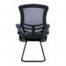 Nautilus Designs Luna Designer High Back Two Tone Mesh Cantilever Visitor Chair With Folding Arms and Black Shell BlueBlack - BCMT1302VBL 41635NA