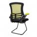 Nautilus Designs Luna Designer High Back Two Tone Mesh Cantilever Visitor Chair With Folding Arms and Black Shell GreenBlack - BCMT1302VGN 41642NA