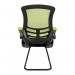 Nautilus Designs Luna Designer High Back Two Tone Mesh Cantilever Visitor Chair With Folding Arms and Black Shell GreenBlack - BCMT1302VGN 41642NA