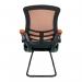 Nautilus Designs Luna Designer High Back Two Tone Mesh Cantilever Visitor Chair With Folding Arms and Black Shell OrangeBlack - BCMT1302VOG 41649NA