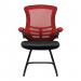 Nautilus Designs Luna Designer High Back Two Tone Mesh Cantilever Visitor Chair With Folding Arms and Black Shell Red/Black - BCM/T1302V/RD 41656NA