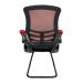 Nautilus Designs Luna Designer High Back Two Tone Mesh Cantilever Visitor Chair With Folding Arms and Black Shell Red/Black - BCM/T1302V/RD 41656NA