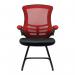 Nautilus Designs Luna Designer High Back Two Tone Mesh Cantilever Visitor Chair With Folding Arms and Black Shell RedBlack - BCMT1302VRD 41656NA