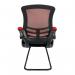 Nautilus Designs Luna Designer High Back Two Tone Mesh Cantilever Visitor Chair With Folding Arms and Black Shell RedBlack - BCMT1302VRD 41656NA