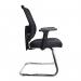 Nautilus Designs Barri Medium Back Mesh Visitor Chair With Fabric Seat and Height Adjustable Arms Black - BCMK610VBK 41663NA