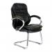 Nautilus Designs Santiago High Back Italian Leather Faced Executive Visitor Chair With Integrated Headrest and Fixed Arms Black - DPA618AVLBK 41712NA