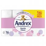 Andrex Gentle Clean Toilet Rolls White (Pack 16) 1102122 41745CP