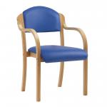 Nautilus Designs Tahara Stackable Conference/Visitor Chair With Arms Blue Vinyl Padded Seat & Backrest and Beech Frame - DPA2050/A/BEBLV 41761NA