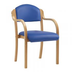 Nautilus Designs Tahara Stackable ConferenceVisitor Chair With Arms Blue Vinyl Padded Seat ABEBLV 41761NA