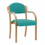 Nautilus Designs Tahara Stackable ConferenceVisitor Chair With Arms Aqua Fabric Padded Seat ABEAQ 41803NA