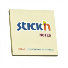 ValueX Stickn Notes 76x76mm 100 Sheets Pastel Yellow (Pack 12) 21007 41815HP