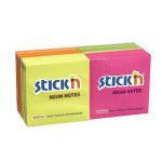 ValueX Stickn Notes 76x76mm 100 Sheets Neon Colours (Pack 12) 21332 41878HP