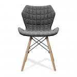 Nautilus Designs Amelia Contemporary Lightweight Fabric Chair With Panel Stitching Grey and Solid Beech Legs - BCF/B570/GY 41901NA
