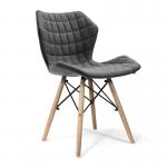 Nautilus Designs Amelia Contemporary Lightweight Fabric Chair With Panel Stitching Grey and Solid Beech Legs - BCFB570GY 41901NA