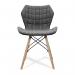 Nautilus Designs Amelia Contemporary Lightweight Fabric Chair With Panel Stitching Grey and Solid Beech Legs - BCFB570GY 41901NA