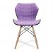 Nautilus Designs Amelia Contemporary Lightweight Fabric Chair With Panel Stitching Purple and Solid Beech Legs - BCFB570PL 41915NA