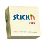 ValueX Stickn Notes Cube 76x76mm 400 Sheets Pastel Yellow 21072 41920HP