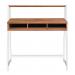 Nautilus Designs Vienna Compact Two Tier Workstation with Stylish Feature Frame and Upper Storage Shelf Walnut Finish White Frame - BDW/I203/WH-WN 41957NA