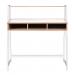 Nautilus Designs Vienna Compact Two Tier Workstation with Stylish Feature Frame and Upper Storage Shelf Oak Finish White Frame - BDW/I203/WH-OK 41964NA