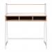 Nautilus Designs Vienna Compact Two Tier Workstation with Stylish Feature Frame and Upper Storage Shelf Oak Finish White Frame - BDWI203WH-OK 41964NA