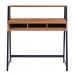 Nautilus Designs Vienna Compact Two Tier Workstation with Stylish Feature Frame and Upper Storage Shelf Walnut Finish Black Frame - BDW/I203/BK-WN 41971NA