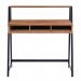 Nautilus Designs Vienna Compact Two Tier Workstation with Stylish Feature Frame and Upper Storage Shelf Walnut Finish Black Frame - BDWI203BK-WN 41971NA