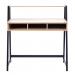 Nautilus Designs Vienna Compact Two Tier Workstation with Stylish Feature Frame and Upper Storage Shelf Oak Finish Black Frame - BDW/I203/BK-OK 41978NA