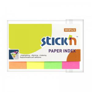 ValueX Paper Index Flags Repositionable 20x50mm 4x50 Tabs Neon